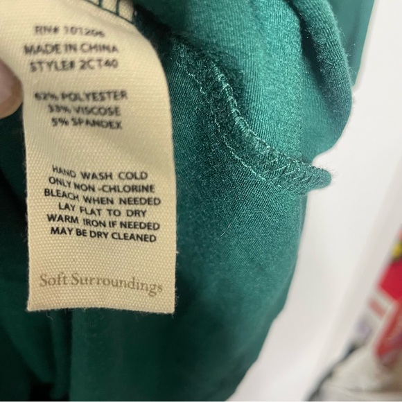 Soft Surroundings Marla Dress L Asymmetrical Knit Green MIDI New - Picture 9 of 9